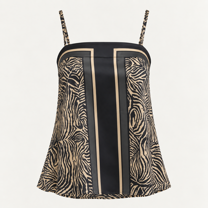 Abstract Zebra Print Cami Top