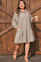 Noor Sleeve Ruffled Mini PLUS Dress