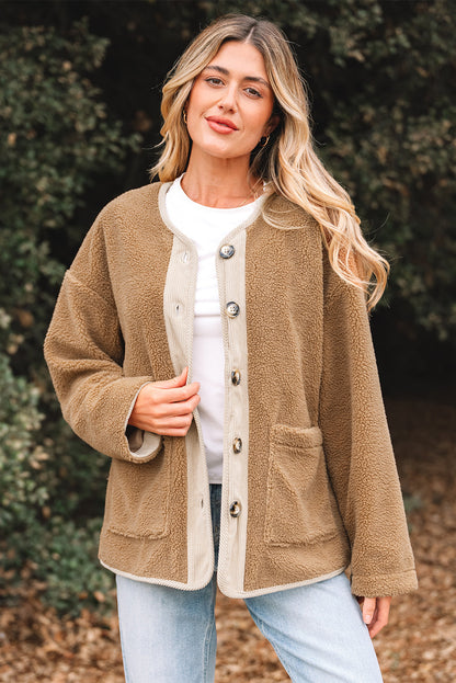 Lilisha Corduroy Edge Patchwork Jacket