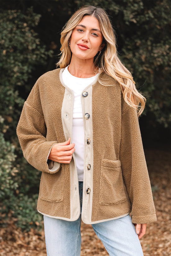 Lilisha Corduroy Edge Patchwork Jacket