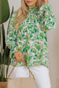 Milena Sleeve Shirred Mock Blouse