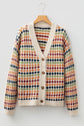 Seraxie Pattern Knit Front Sweater