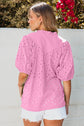Arielle Embroidered Hollow-out Puff Sleeve Blouse