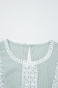 Meredith Stripe Lace Patchwork Crew Neck Tank Top