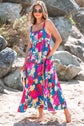 Goldie Floral High Waist Sleeveless Flared Long Dress