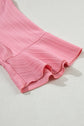 Capri Ruffled Half Sleeve V Neck Textured Top