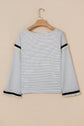 Anya Ruffle Trim Loose Long Sleeve Top