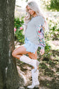 Eleanor Lantern Sleeve Patchwork Top