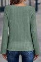 Sawyer Ribbed Round Neck Knit Long Sleeve Top