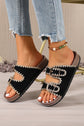 Kehlani Buckle Faux Suede Slippers