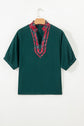 Janiyah Patchwork Half Sleeve Blouse