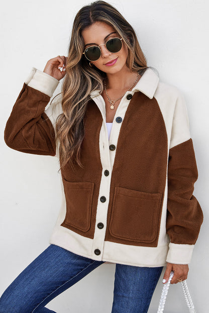 Alia Patchwork Down Fleece Shacket