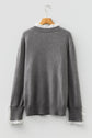 Katelyn Patchwork Cuffs Loose Sweater