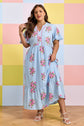Lucy Print Scalloped Trim PLUS Dress
