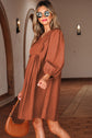 Yaranina Pleated Corduroy Mini Dress