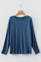 Gabriela Solid Color Patchwork Long Sleeve Top