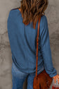 Gabriela Solid Color Patchwork Long Sleeve Top