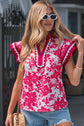 Dahlia Detail Flutter Sleeve Blouse