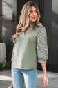 Kaiya Sleeve Contrast Patchwork Blouse