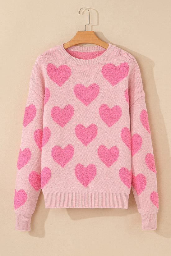 Cali Heart Jacquard Knit Sweater