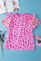 Capri Floral Ric Rac Ruffle Sleeve Blouse