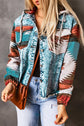 Emily Print Frayed Hem Jacket