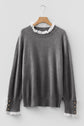 Katelyn Patchwork Cuffs Loose Sweater