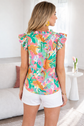 Magnolia Tie Summer Floral Blouse
