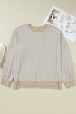 Vanessa Knit Ribbed Trim Long Sleeve PLUS Top