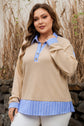 Evelynn Waffle Knit Collared PLUS Top