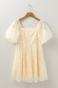 Winter Bubble Sleeve Square Dress