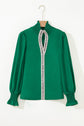 Everly Flounce Sleeve Trim Blouse