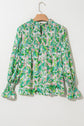 Milena Sleeve Shirred Mock Blouse