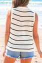 Nola Stripe Buttoned V Neck Vest