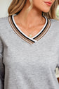 Harlee Contrast Striped Trim Sweatshirt