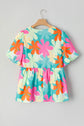Kathryn Bubble Sleeve Peplum Blouse