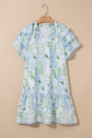 Madalyn Floral Contrast Edge Layered Short Sleeve Mini Dress