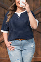 Melany Trim Ribbed T PLUS Shirt