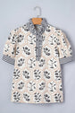 Hayden Patchwork Short Sleeve Blouse