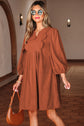 Yaranina Pleated Corduroy Mini Dress