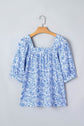 Lyanna Sleeve Pleated Floral Blouse
