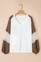 Julietta Patchwork Balloon Sleeve PLUS Blouse
