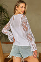 Tassa Mesh Flounce Sleeve Blouse