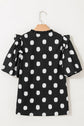Nola Notched Balloon Sleeve Blouse