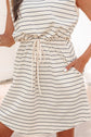Mabel Stripe Drawstring Tunic Tank
