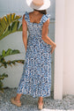 Malka Boho Smocked High Waist Maxi Dress