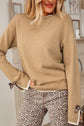 Ava Cuff Contrast Trim Sweater