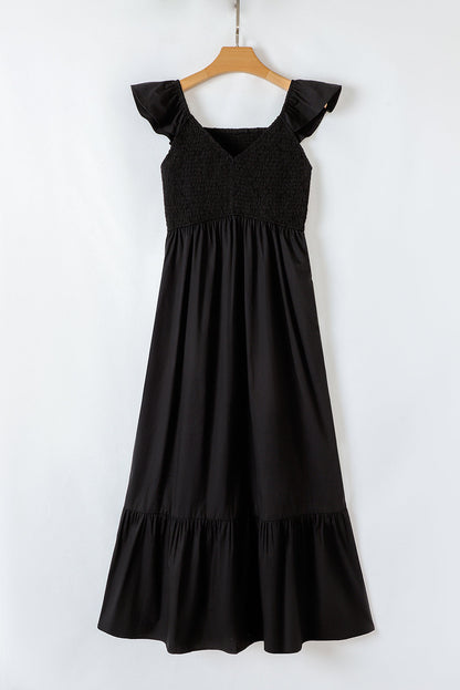 Ashlyn Flutter Sleeve Smocked Bodice Maxi Dress