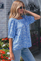 Lyanna Sleeve Pleated Floral Blouse