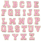 Pink Self Adhesive Chenille Letters Patches